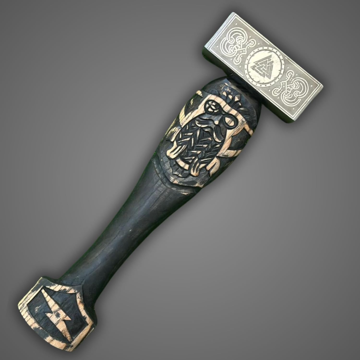 Viking Hammer Valknut Hand Forged Carbon Steel Norse Mythology Odin, Best Gift Groomsmen Gifts Christmas Gifts For USA, Best Gift For Huntsmen