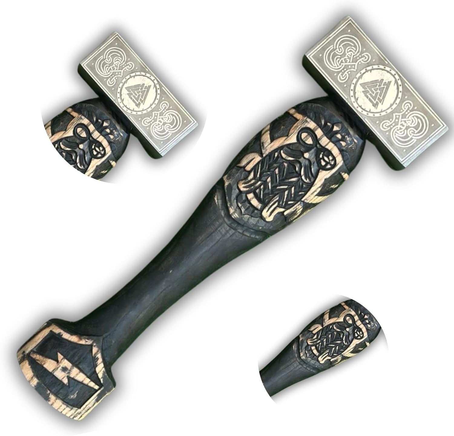 Viking Hammer Valknut Hand Forged Carbon Steel Norse Mythology Odin, Best Gift Groomsmen Gifts Christmas Gifts For USA, Best Gift For Huntsmen